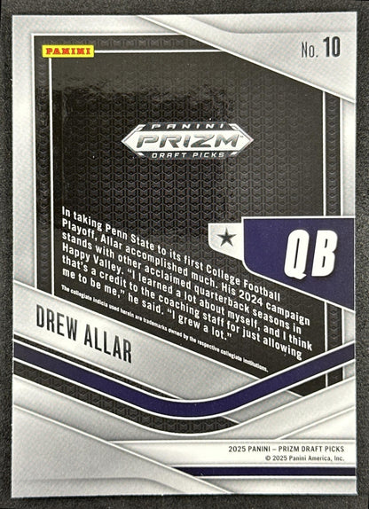 Drew Allar 2025 Panini Prizm Draft Picks Trophy Hunting Nittany Lions Steelers