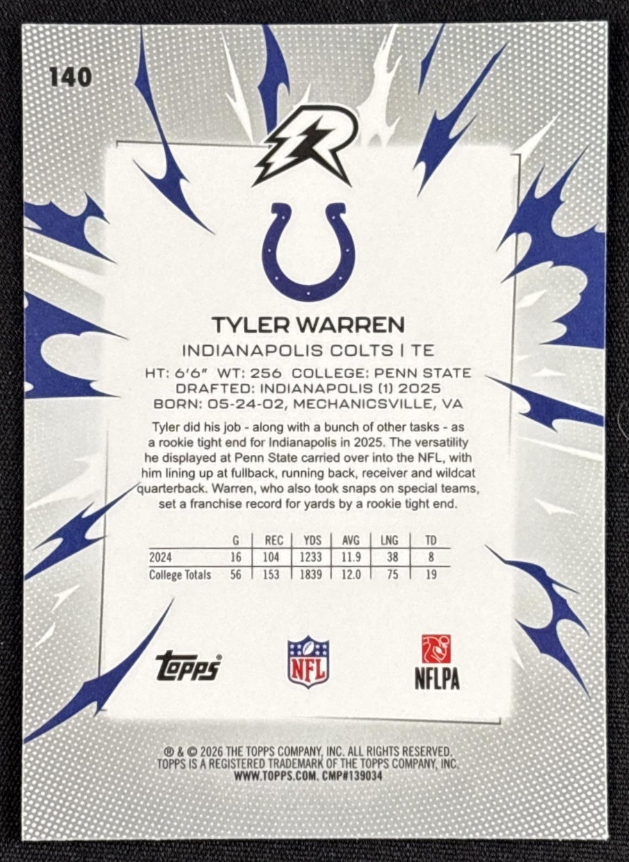 Tyler Warren 2025 Topps Resurgence Colts