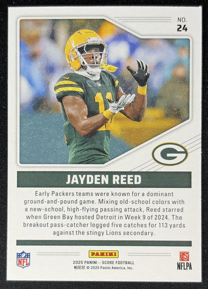 Jayden Reed 2025 Panini Score Throwbacks Packers Sports Trading Cards