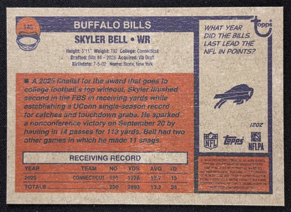 Skyler Bell 2026 Topps Heritage Chrome Pink Sparkle Bills