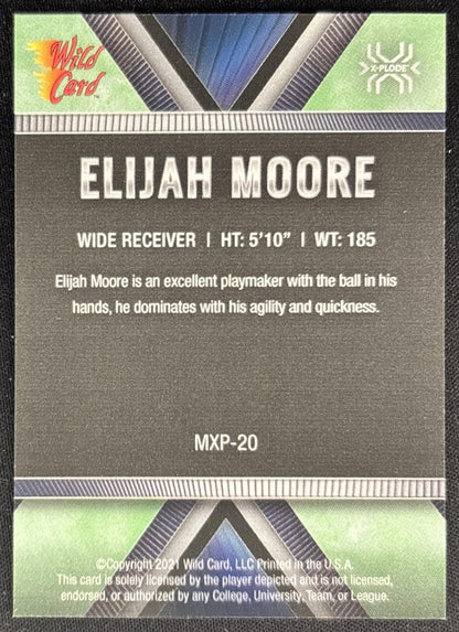 Elijah Moore 2021 Wild Card Matte X Plode Green/Silver Gold /50 in Rebels back