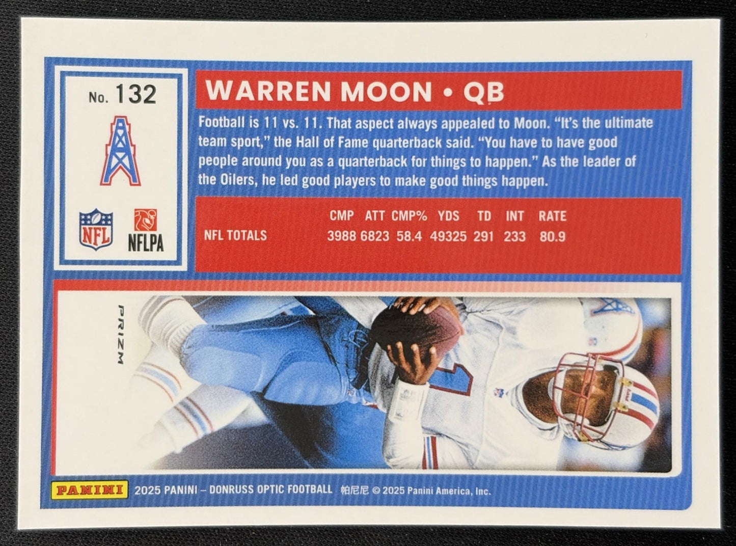 Warren Moon 2025 Panini Donruss Optic Stars Prizm Oilers