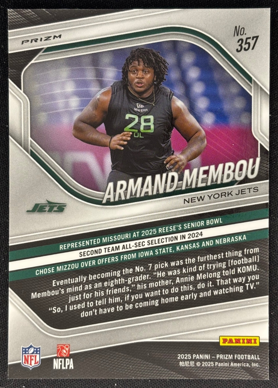 Armand Membou 2025 Panini Prizm Silver Jets Sports Trading Cards