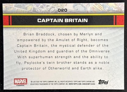 Captain Britain 2026 Topps Chrome Marvel Comics