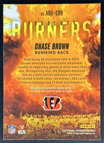 Chase Brown 2025 Panini Absolute Burners Bengals Sports Trading Cards