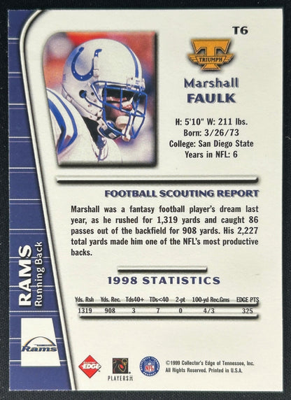 Marshall Faulk 1999 Triumph Rams Sports Trading Cards