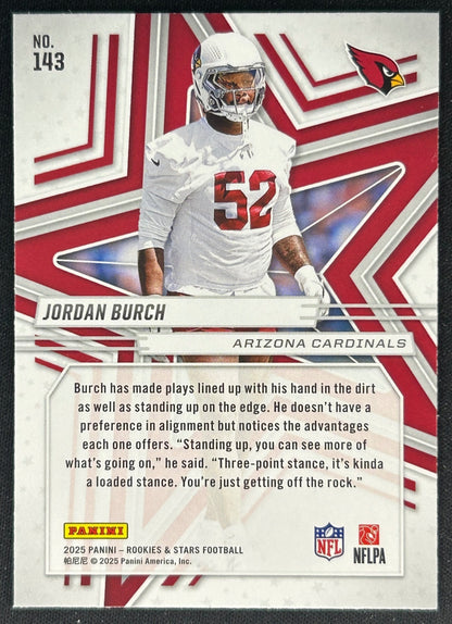 Jordan Burch 2025 Panini Rookies & Stars Cardinals Sports Trading Cards