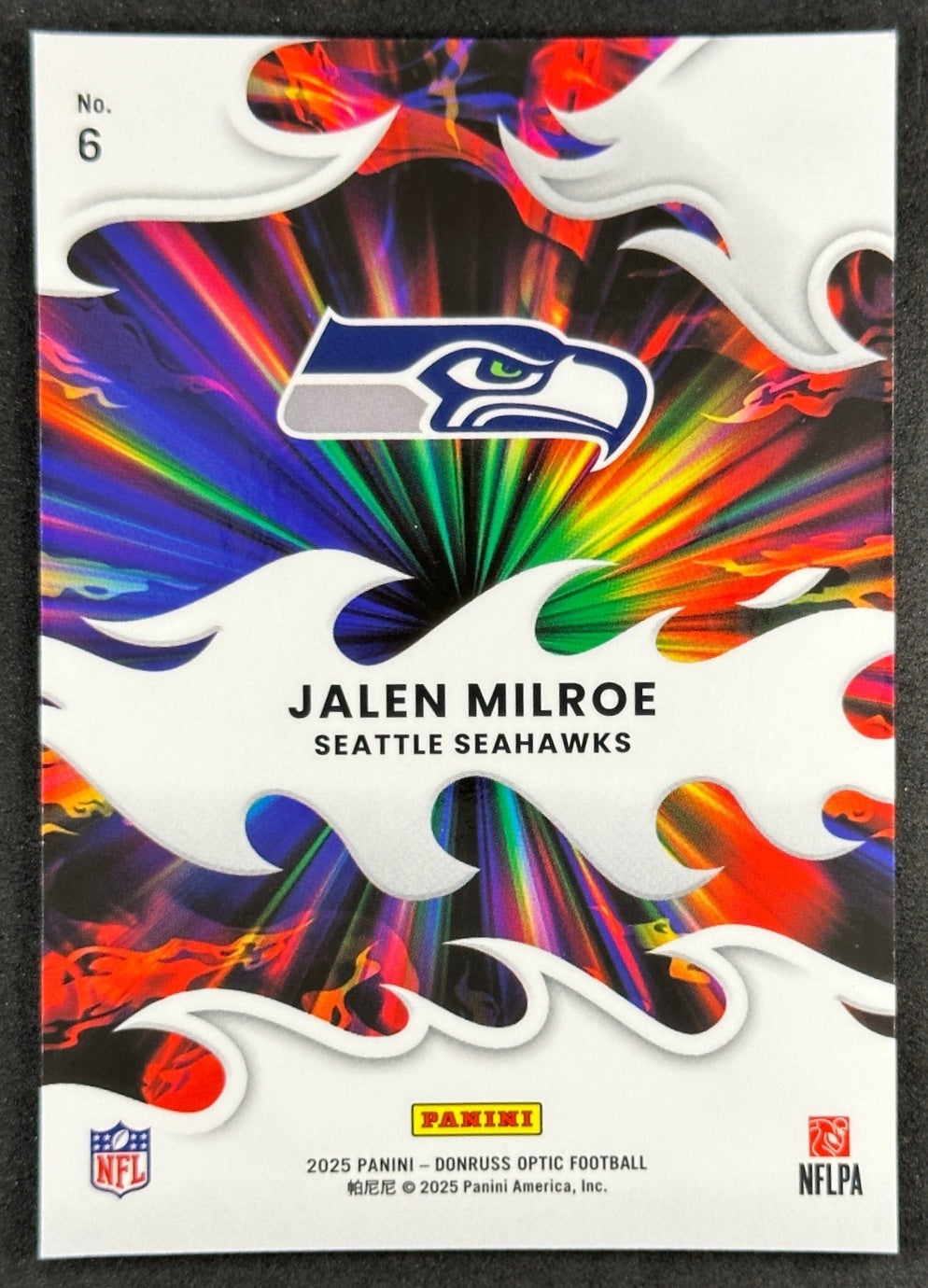 Jalen Milroe 2025 Donruss Optic Light It Up Seahawks
