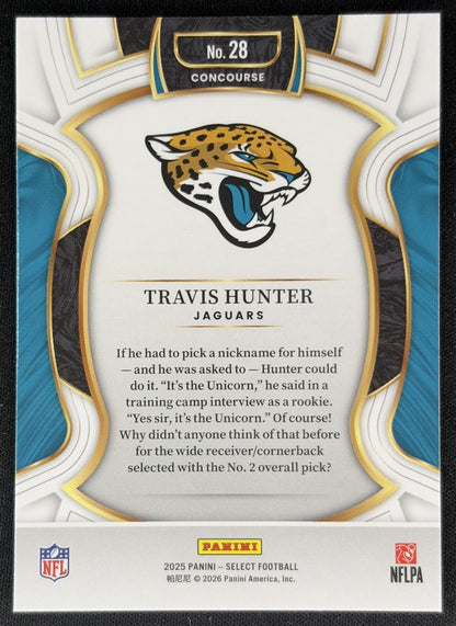 Travis Hunter 2025 Panini Select Concourse Jaguars back