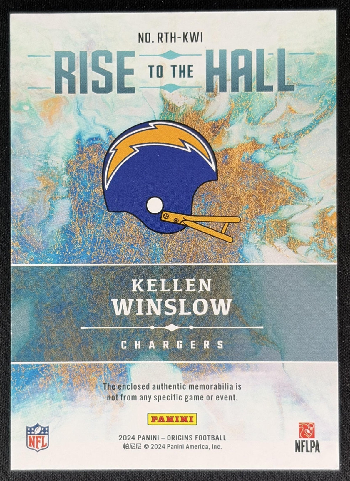 Kellen Winslow 2024 Panini Origins Rise to the Hall /99 Chargers