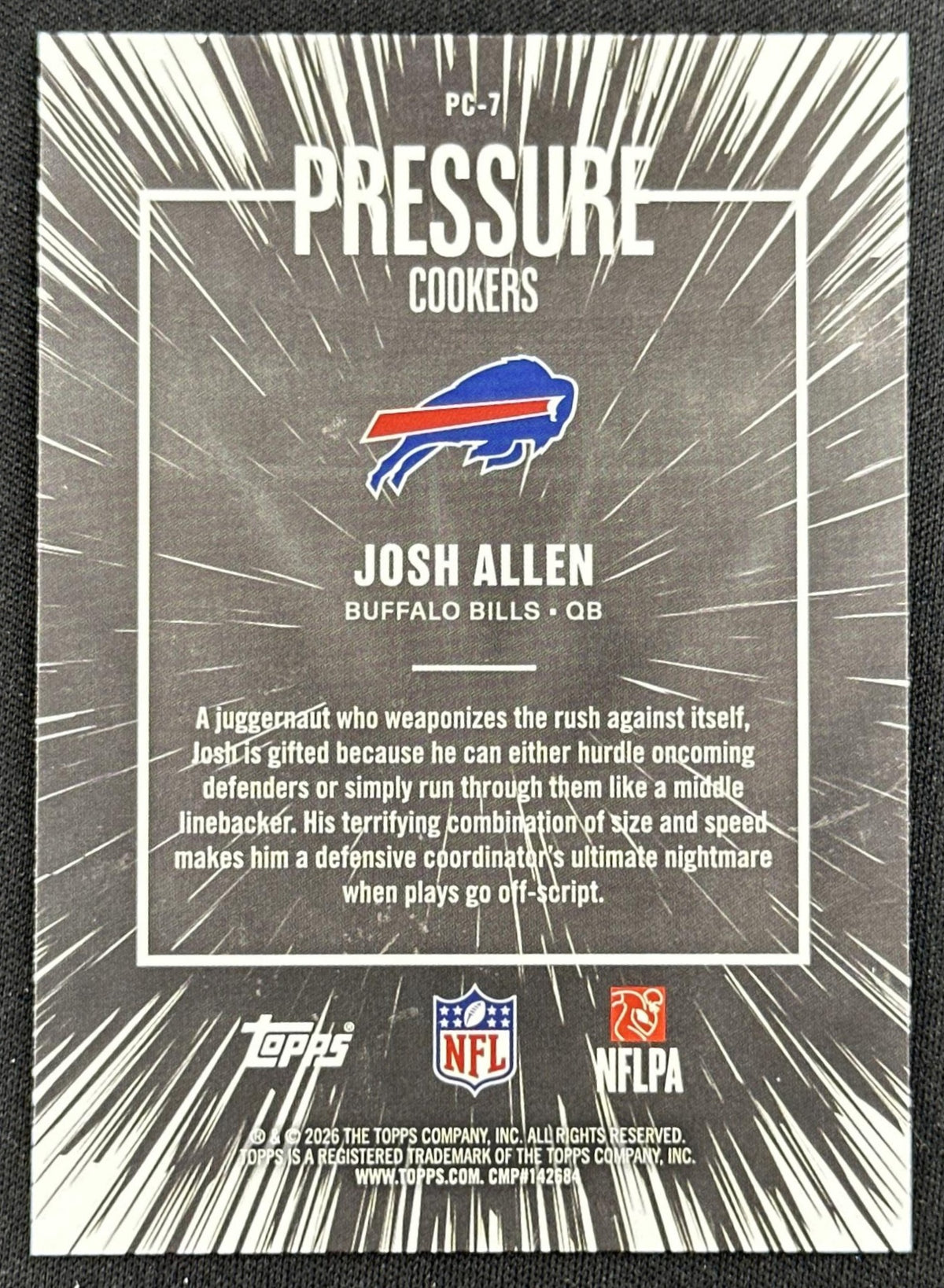 Josh Allen 2026 Topps Flagship Pressure Cookers Bills