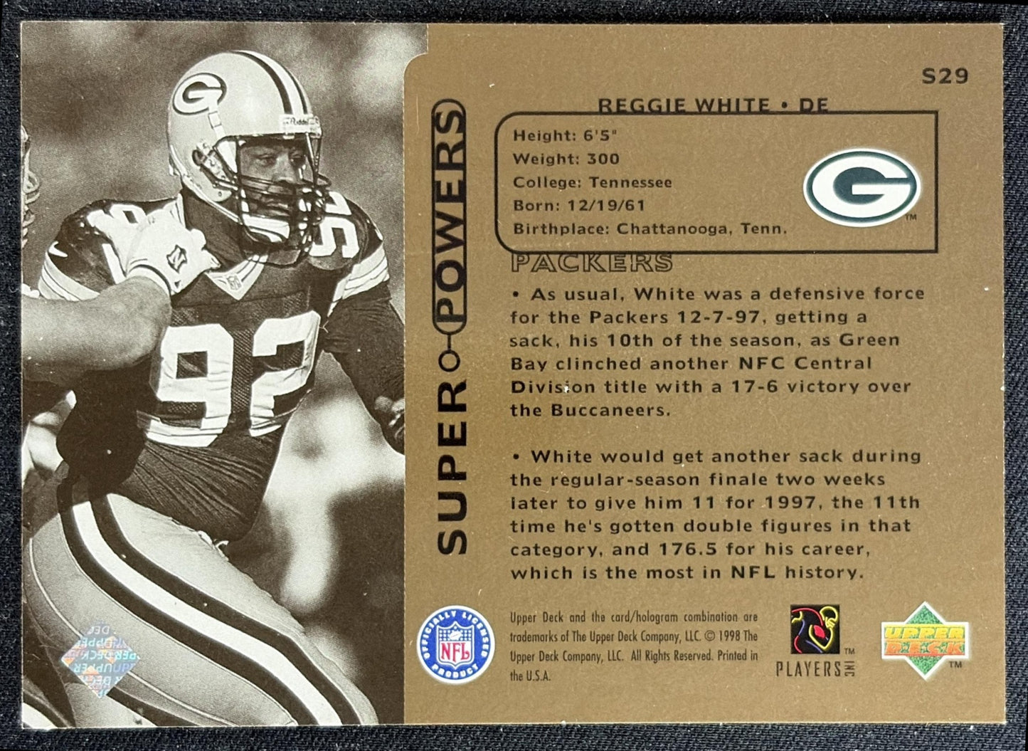 Reggie White 1998 Upper Deck Super Powers Packers