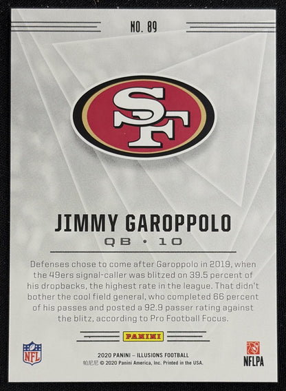 Jimmy Garoppolo 2020 Panini Illusions Trophy Collection Pink /399 49ers - Back