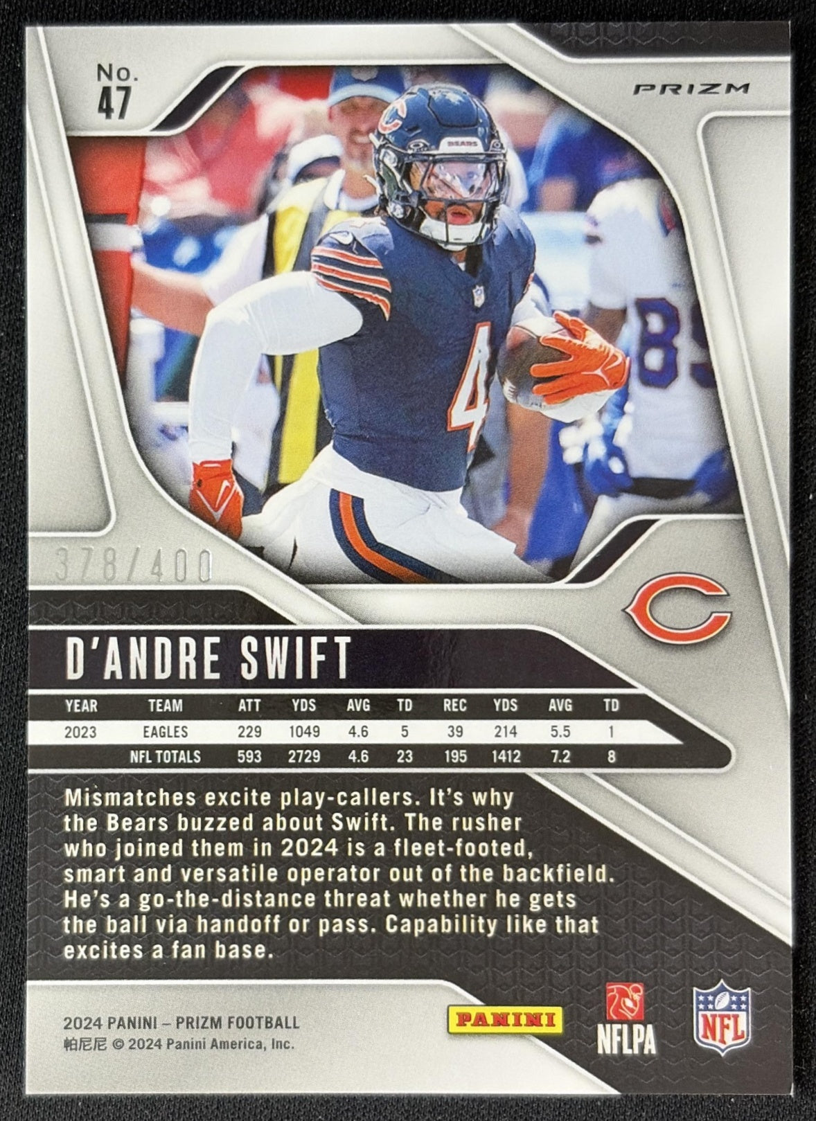 D'Andre Swift 2023 Panini Prizm Pandora /400 Eagles Sports Trading Cards