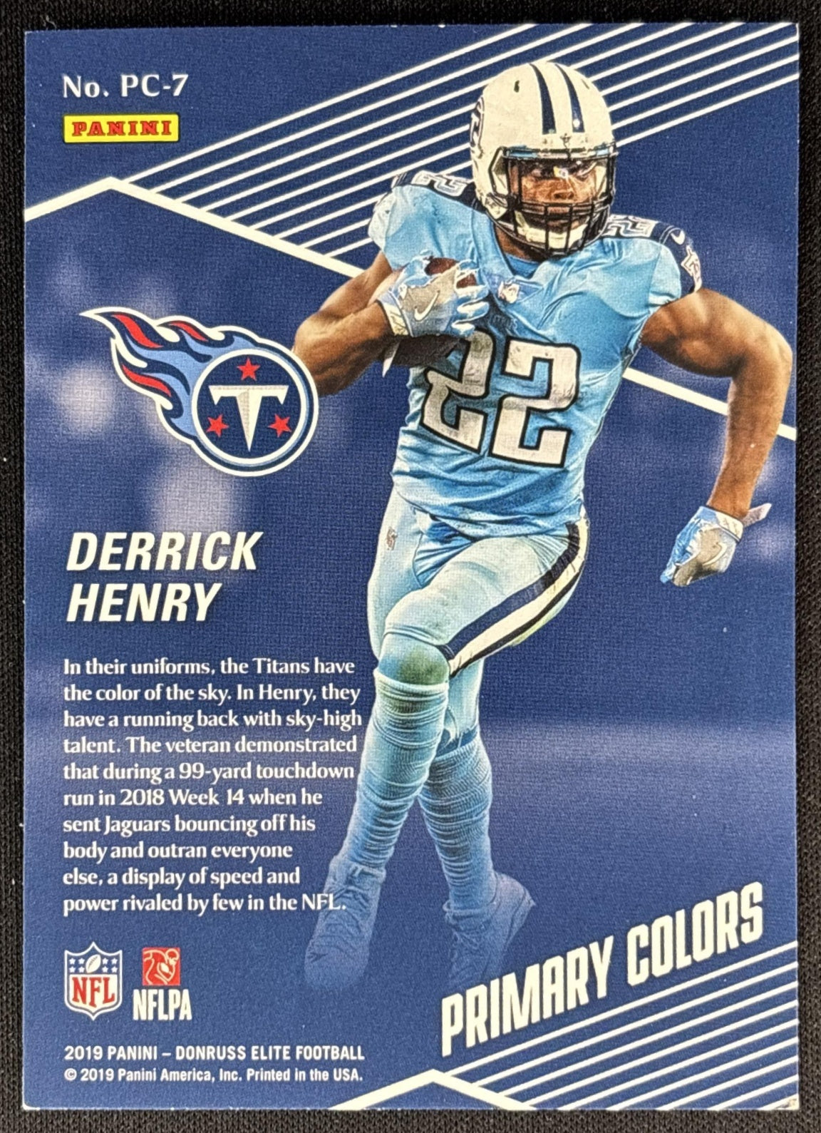 Derrick Henry 2019 Panini Donruss Elite Primary Colors Green Titans