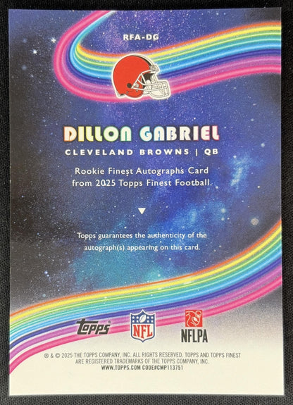 Dillon Gabriel 2025 Topps Finest Rookie Auto Browns back