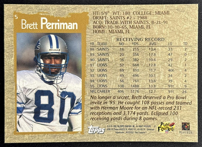 Brett Perriman 1996 Topps Chrome Lions Sports Trading Cards
