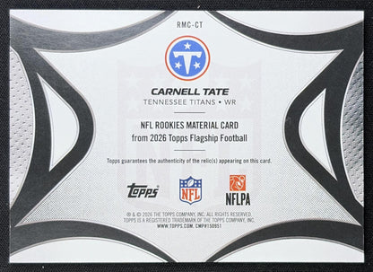 Carnell Tate 2026 Topps NFL Rookie Material Titans back