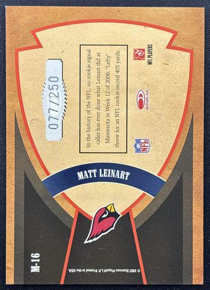 Matt Leinart 2007 Donruss Classics Membership VIP Jerseys /250 Cardinals back