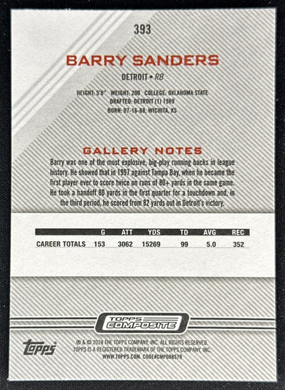 Barry Sanders 2023 Topps Composite Lions back