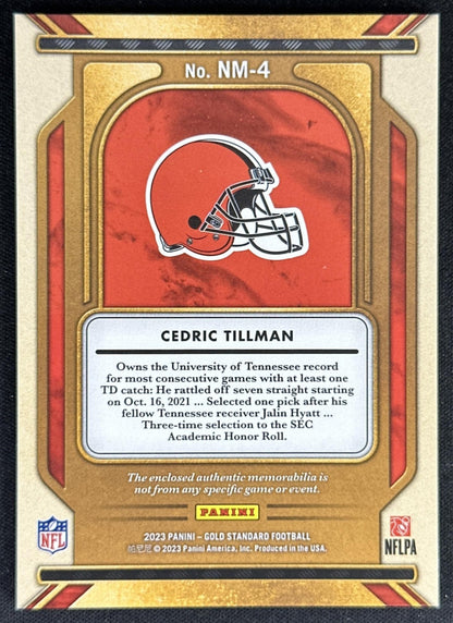 Cedric Tillman 2023 Panini Gold Standard Newly Minted Memorabilia /399 Browns