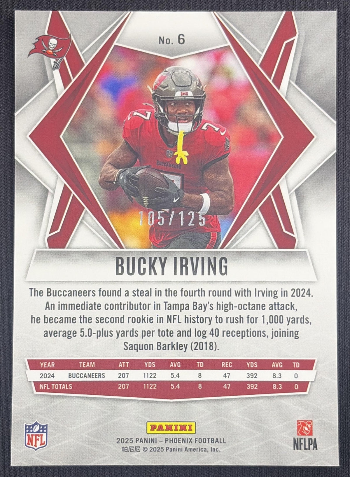 Bucky Irving 2025 Panini Phoenix Bronze Pandora Prizm /125 Buccaneers
