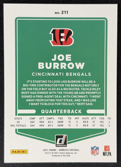 Joe Burrow 2021 Panini Donruss Variation Bengals