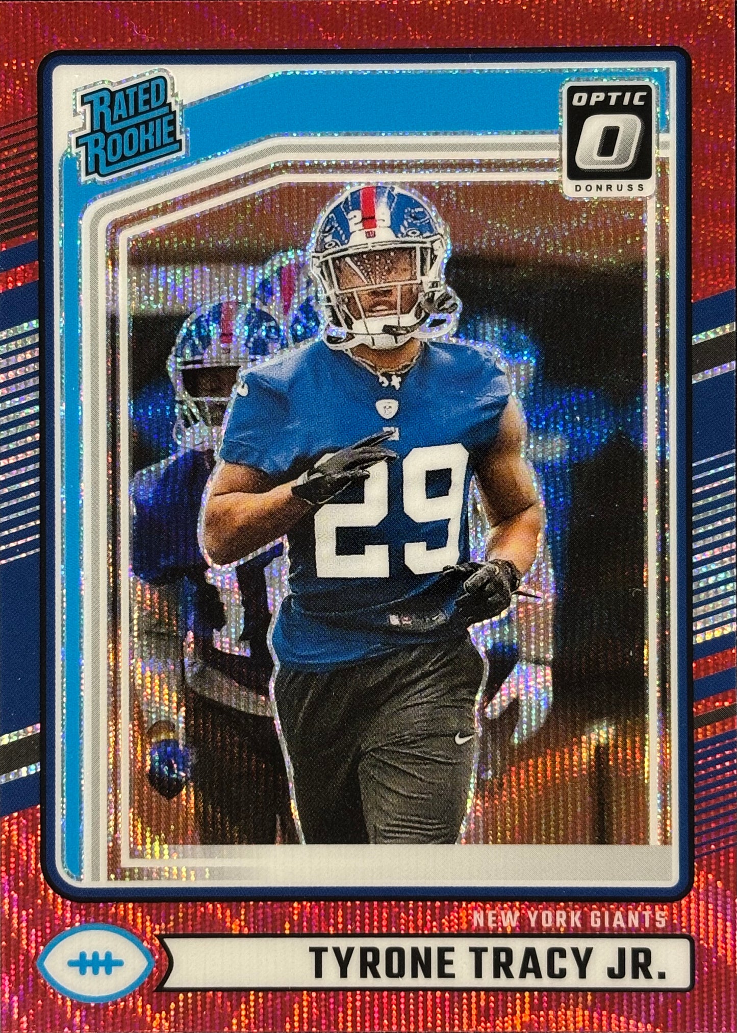 Tyrone Tracy Jr. Optic Red Wave Rookie Giants Sports Card