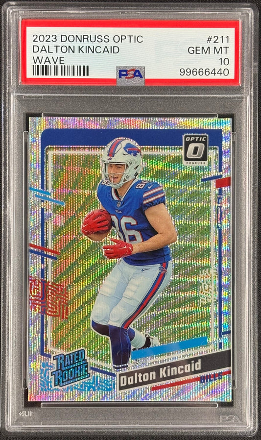 Dalton Kincaid 2023 Optic Wave /300 PSA 10 Gem Mt #211 Buffalo Bills Rookie