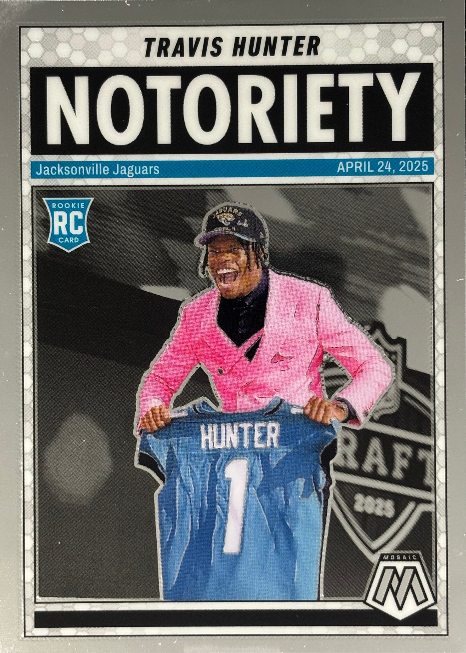 Travis Hunter Mosaic Notoriety Rookie Jaguars Sports Card