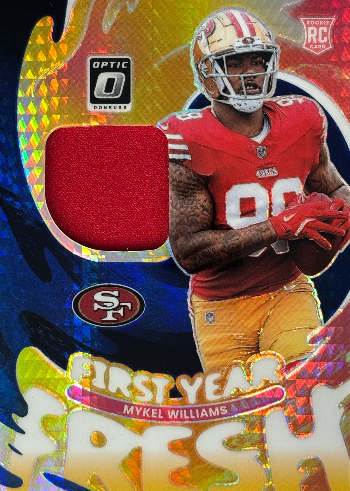 Mykel Williams First Yea Fresh Patch Rookie 49ers Sports Card