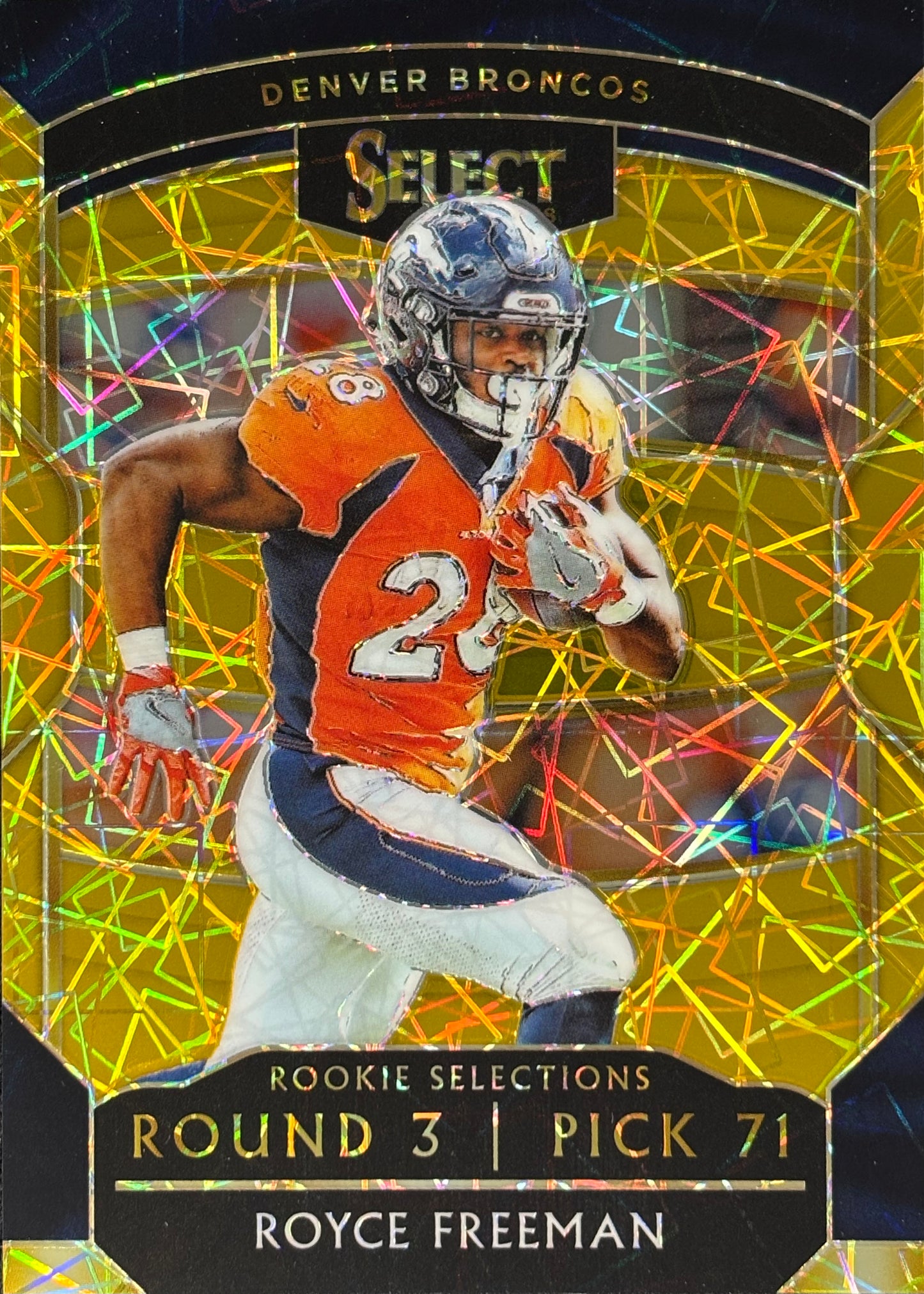 Royce Freeman Select Rookie Selections Gold 01/10 Broncos