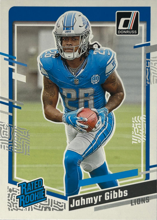 Jahmyr Gibbs Donruss Rated Rookie Lions