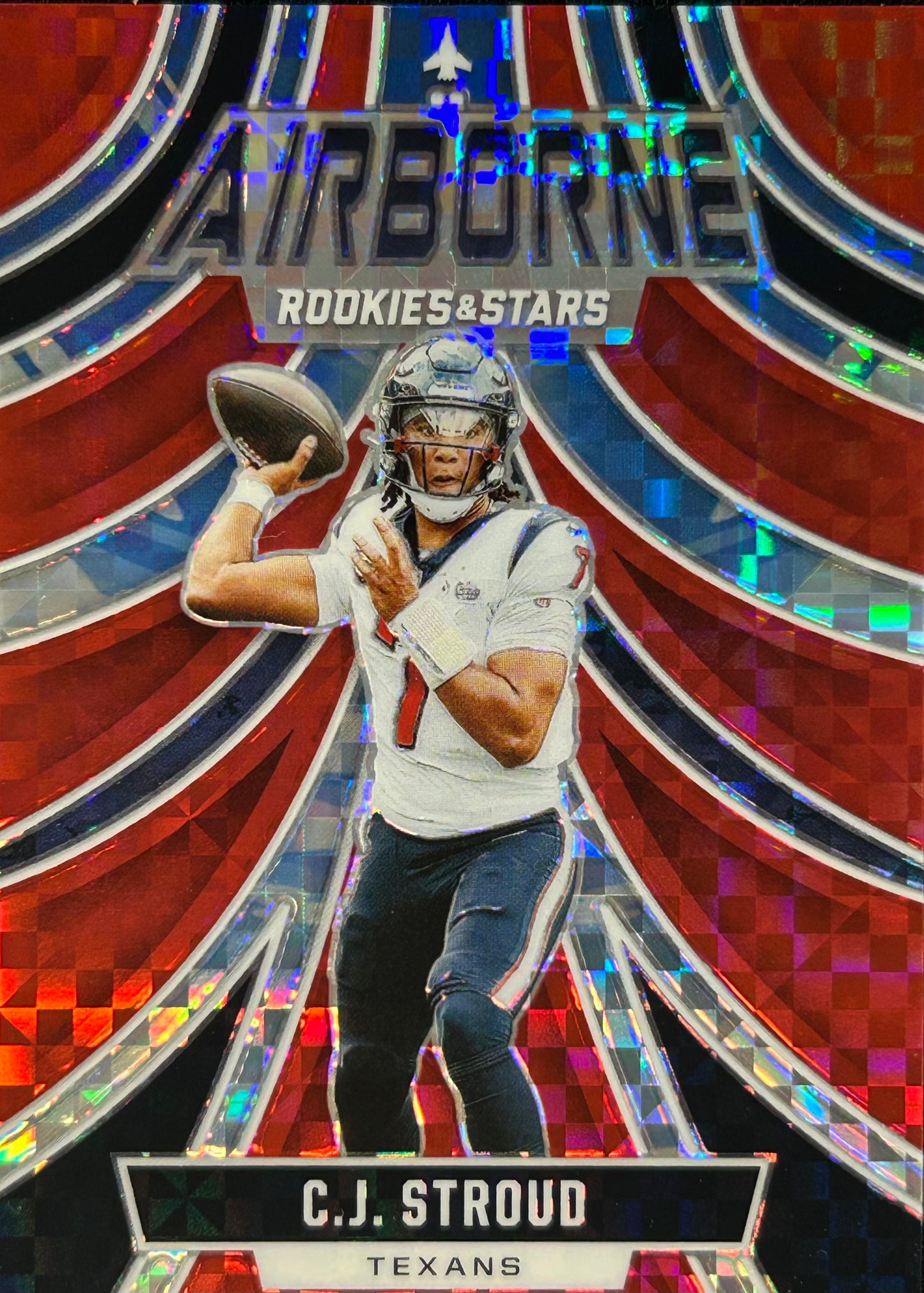 CJ Stroud Airborne Plaid Texans Sports Card