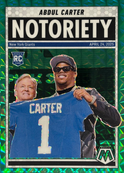 Abdul Carter Mosaic Notoriety Green Rookie Giants
