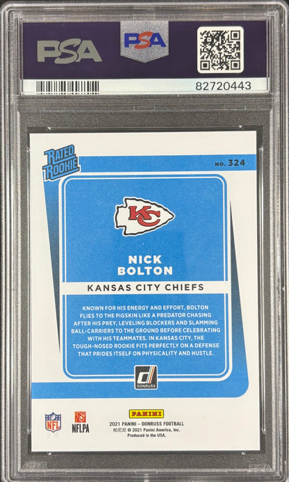 Nick Bolton Donruss Gold Press Proof PSA 10 Rookie Chiefs
