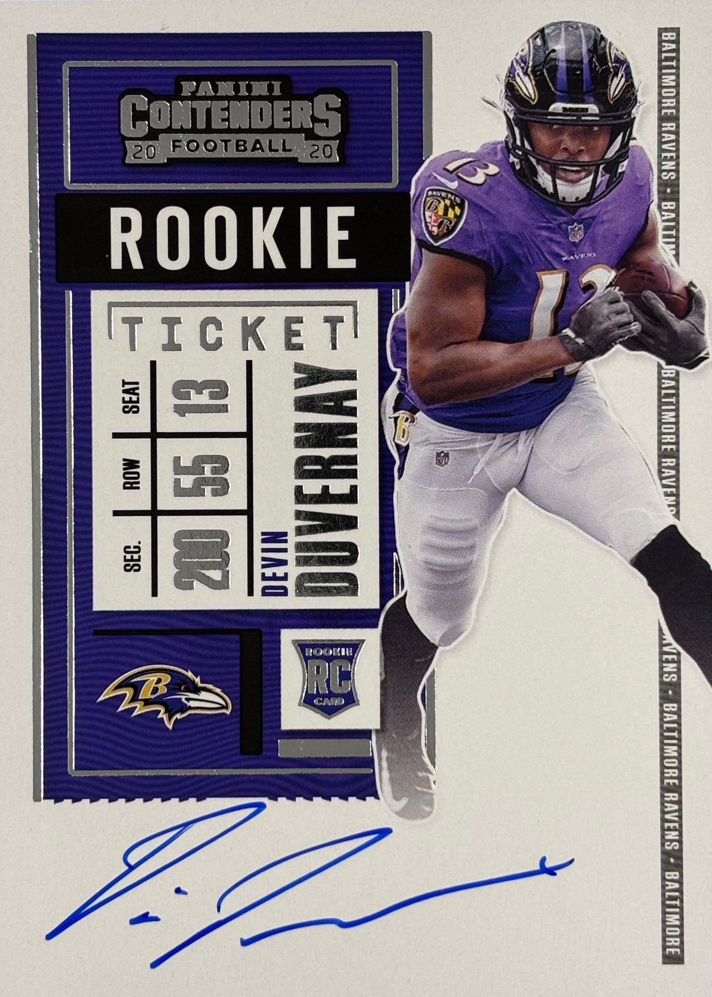 Devin Duvernay Contenders Rookie Ticket Auto Ravens