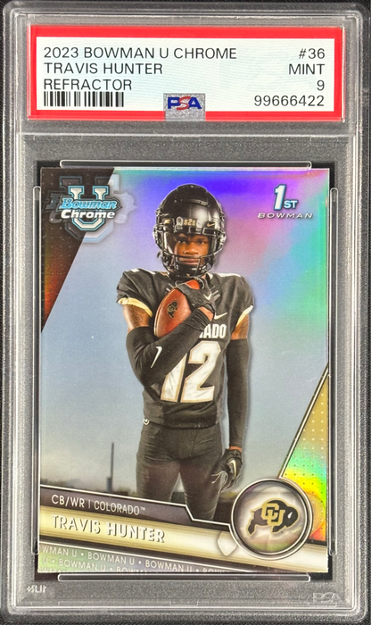 Travis Hunter 2023 Bowman U Chrome Refractor PSA 9 Mint Colorado #36