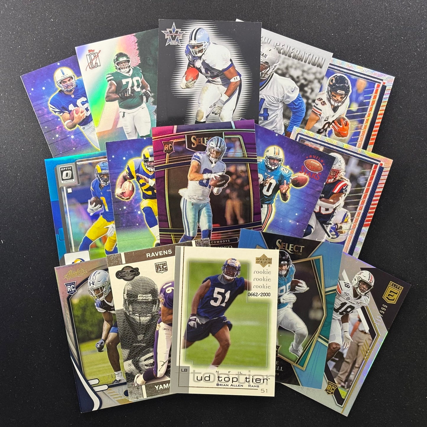 15x Serial Numbered Football Card Value Lot #5A-N