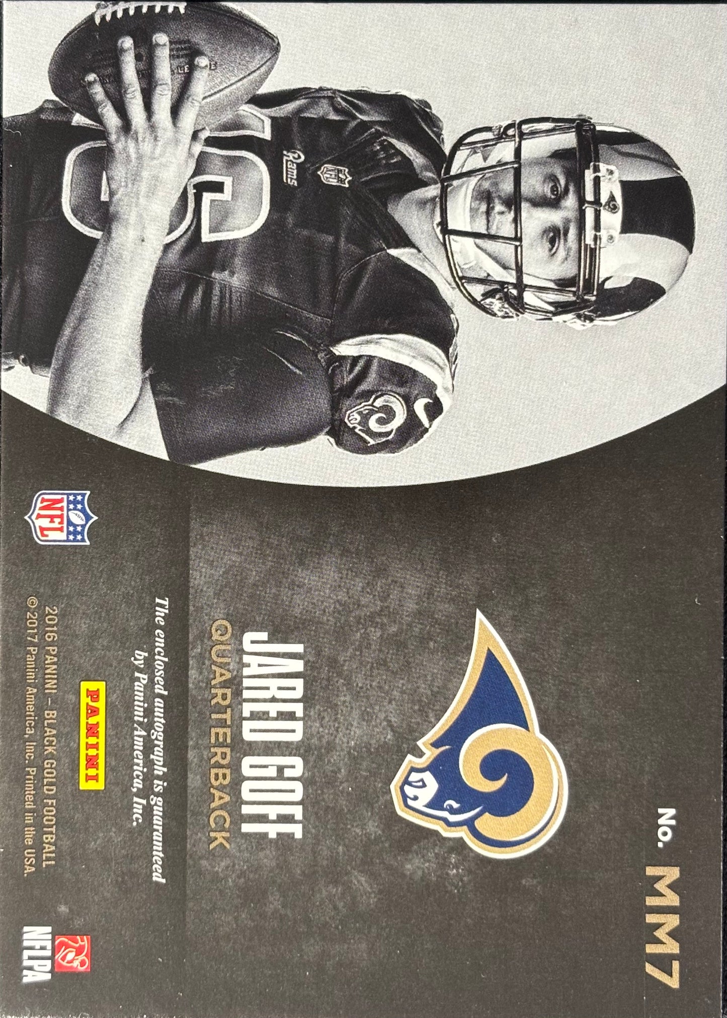 Jared Goff Black Gold Metallic Marks Auto /50 Rams Lions