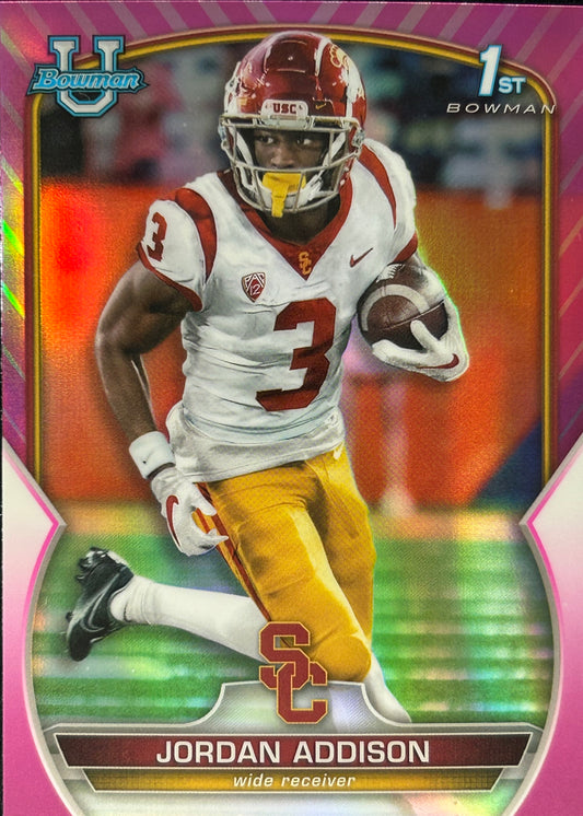 Jordan Addison Bowman U Chrome Pink 1st Vikings