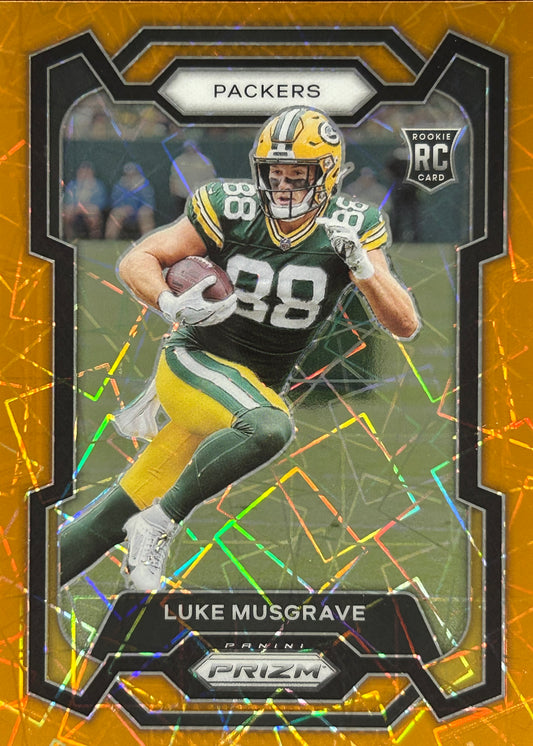 Luke Musgrave Prizm Orange Lazer Rookie Packers