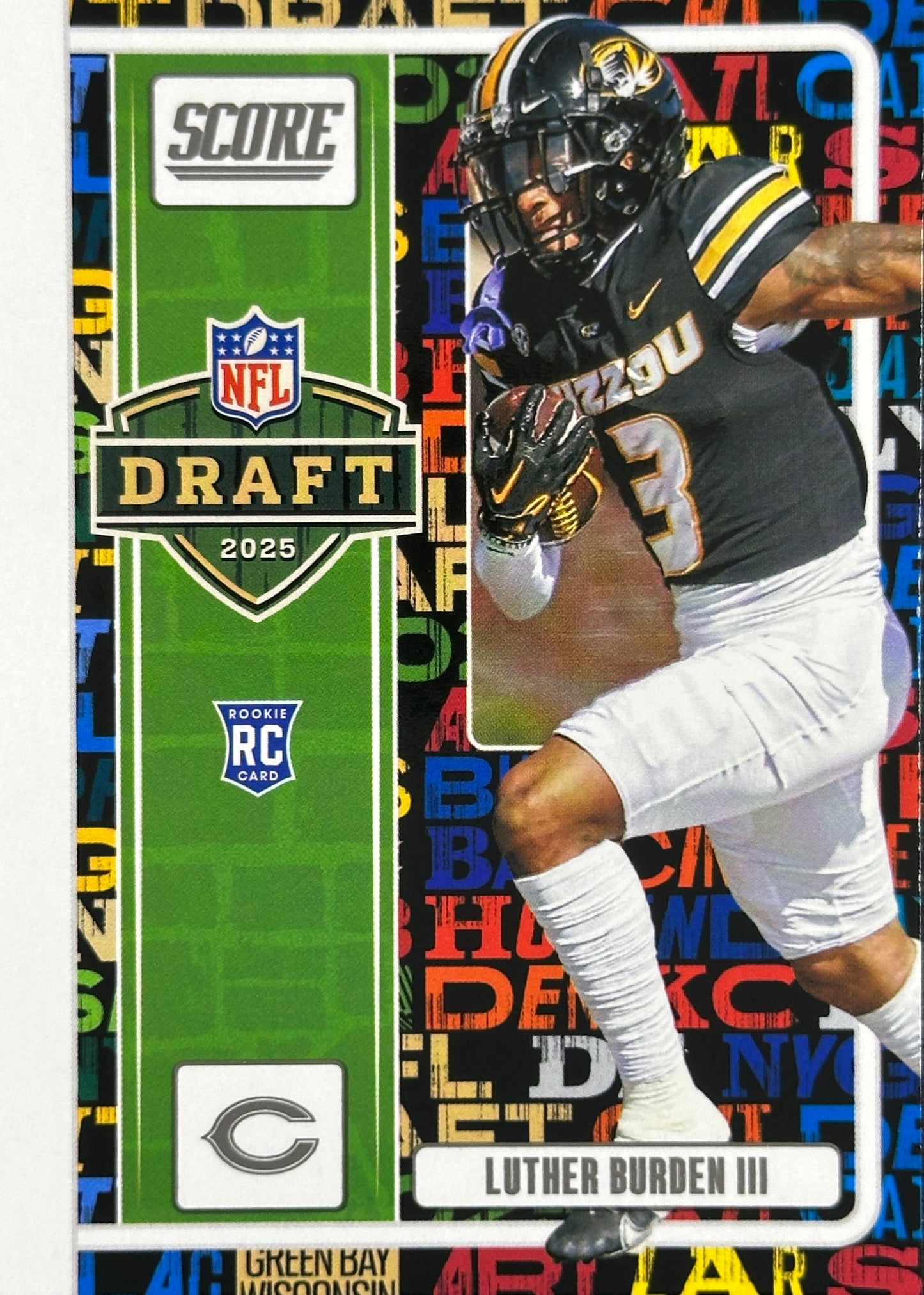 Luther Burden III Draft Score Rookie Bears Sports Card