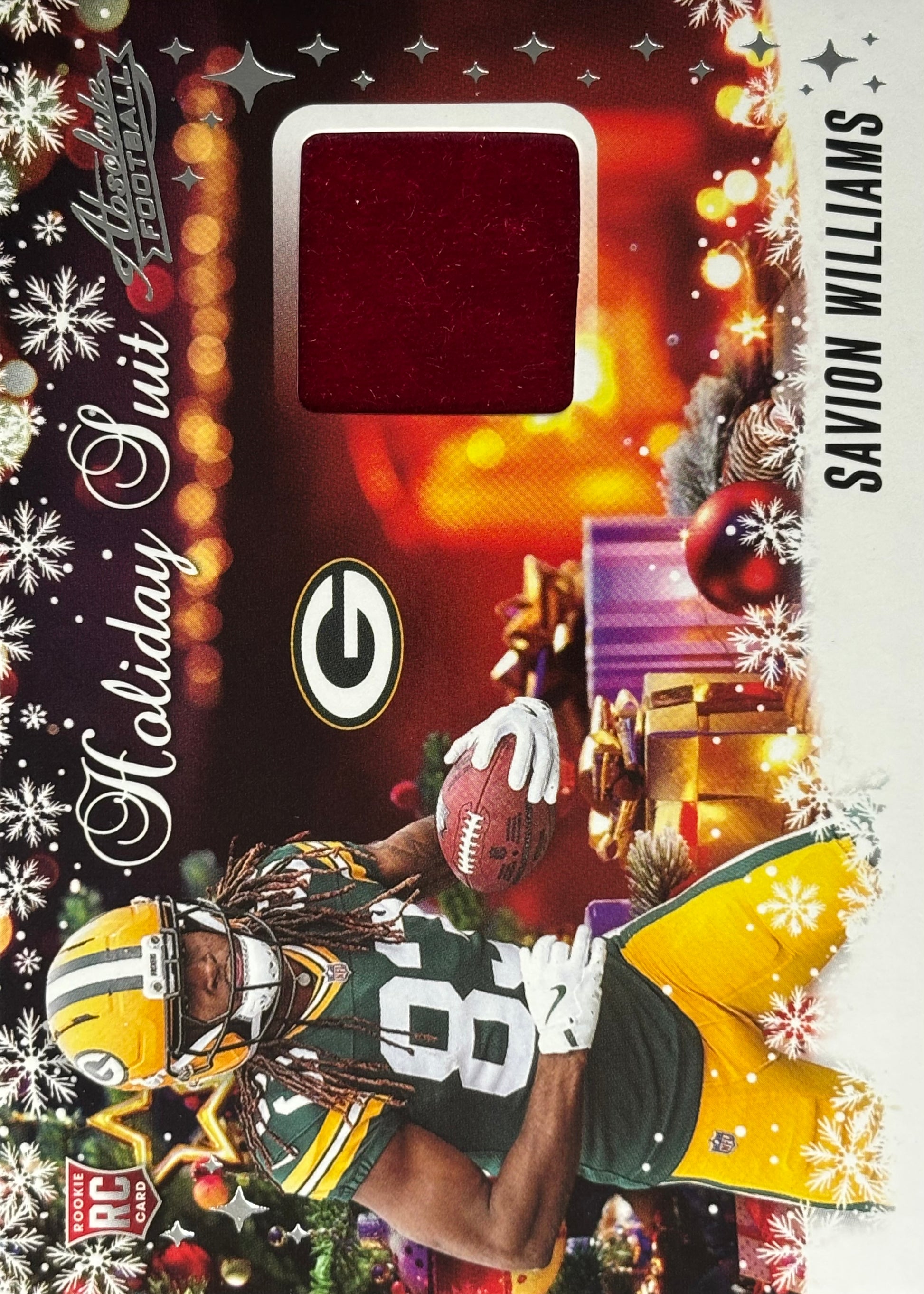 Savion Williams Holiday Suit Patch Rookie Packers Sports Card