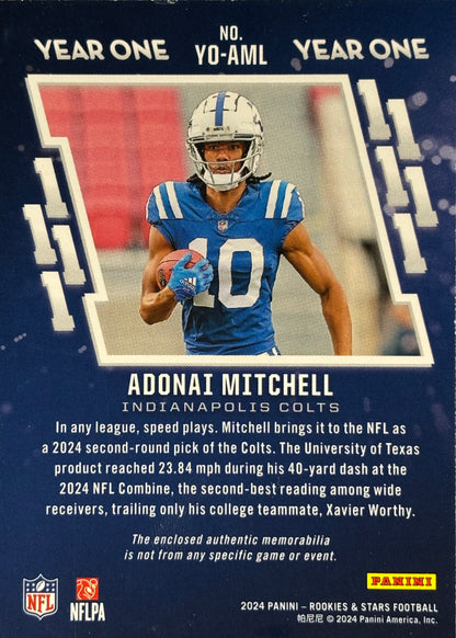 Adonai Mitchell R&S Year One Patch /25 Rookie Colts