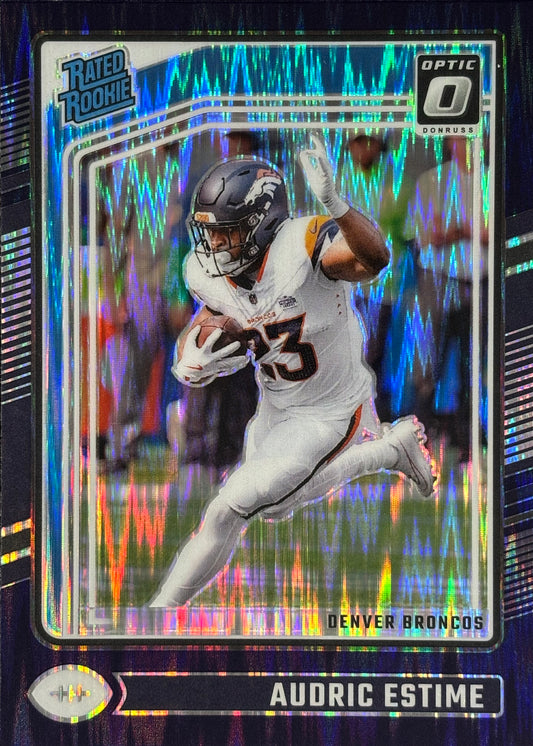 Audric Estime Optic Purple Shock Rookie Broncos