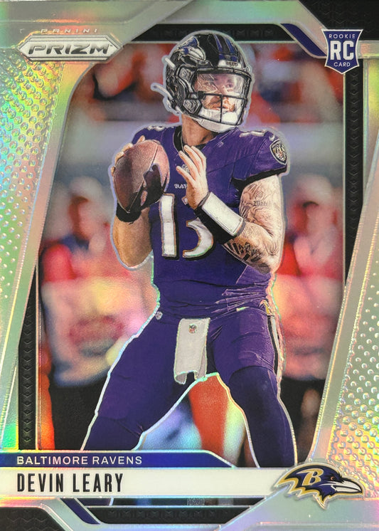 Devin Leary Prizm Silver Rookie Ravens