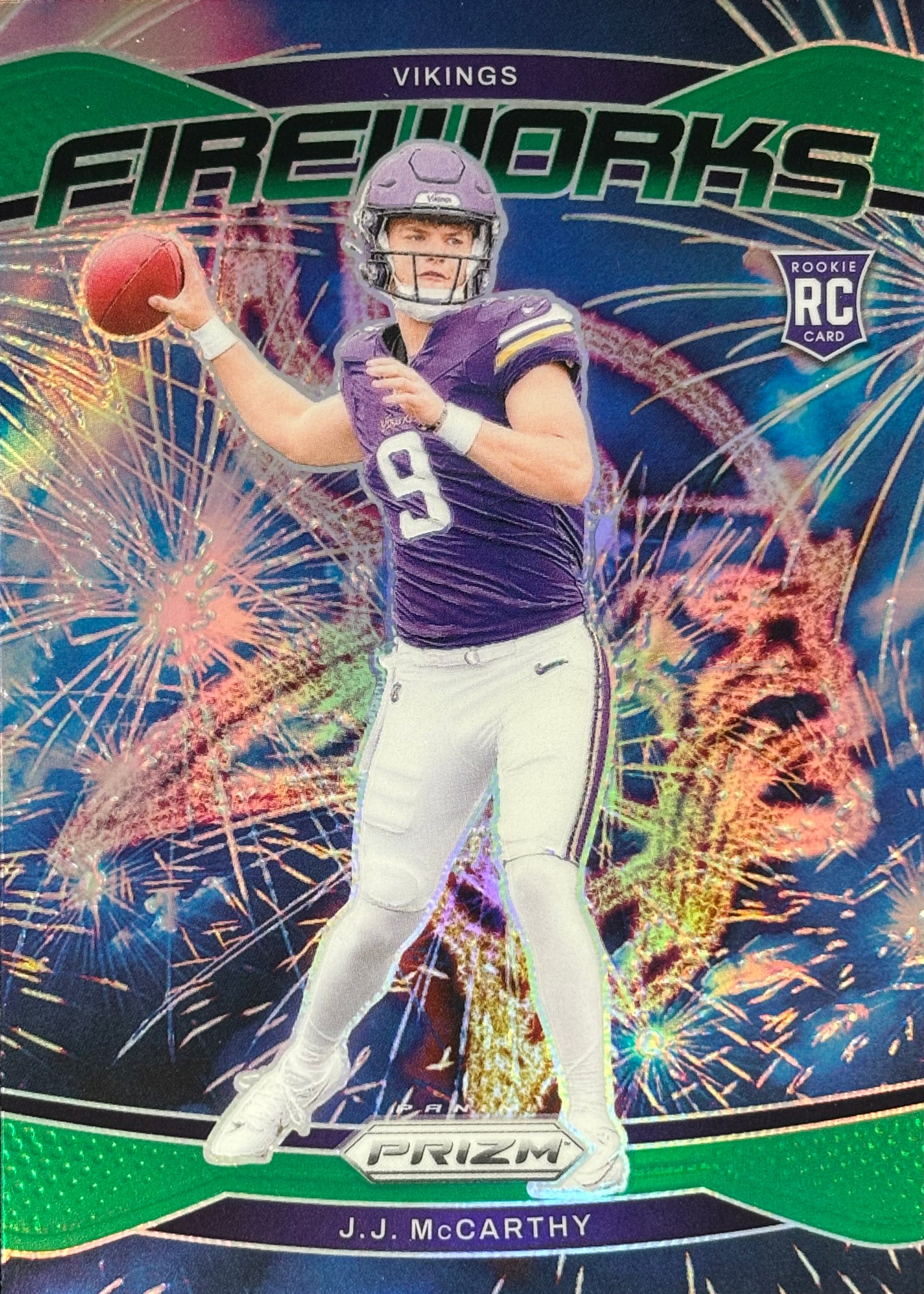 JJ McCarthy Fireworks Green Rookie