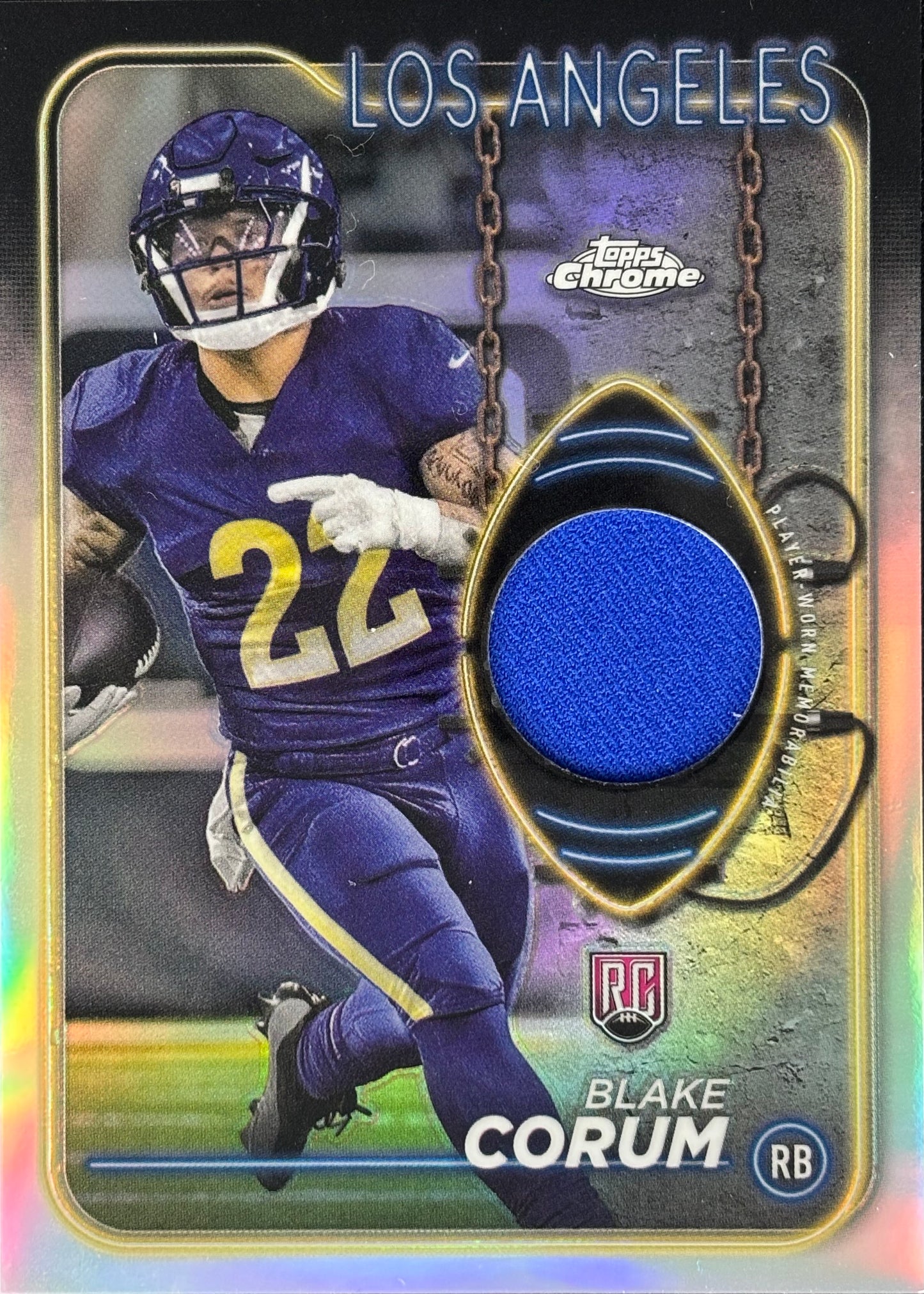 Blake Corum Topps Chrome Patch Rookie Rams