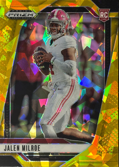 Jalen Milroe Prizm Draft Gold Ice Rookie Seahawks